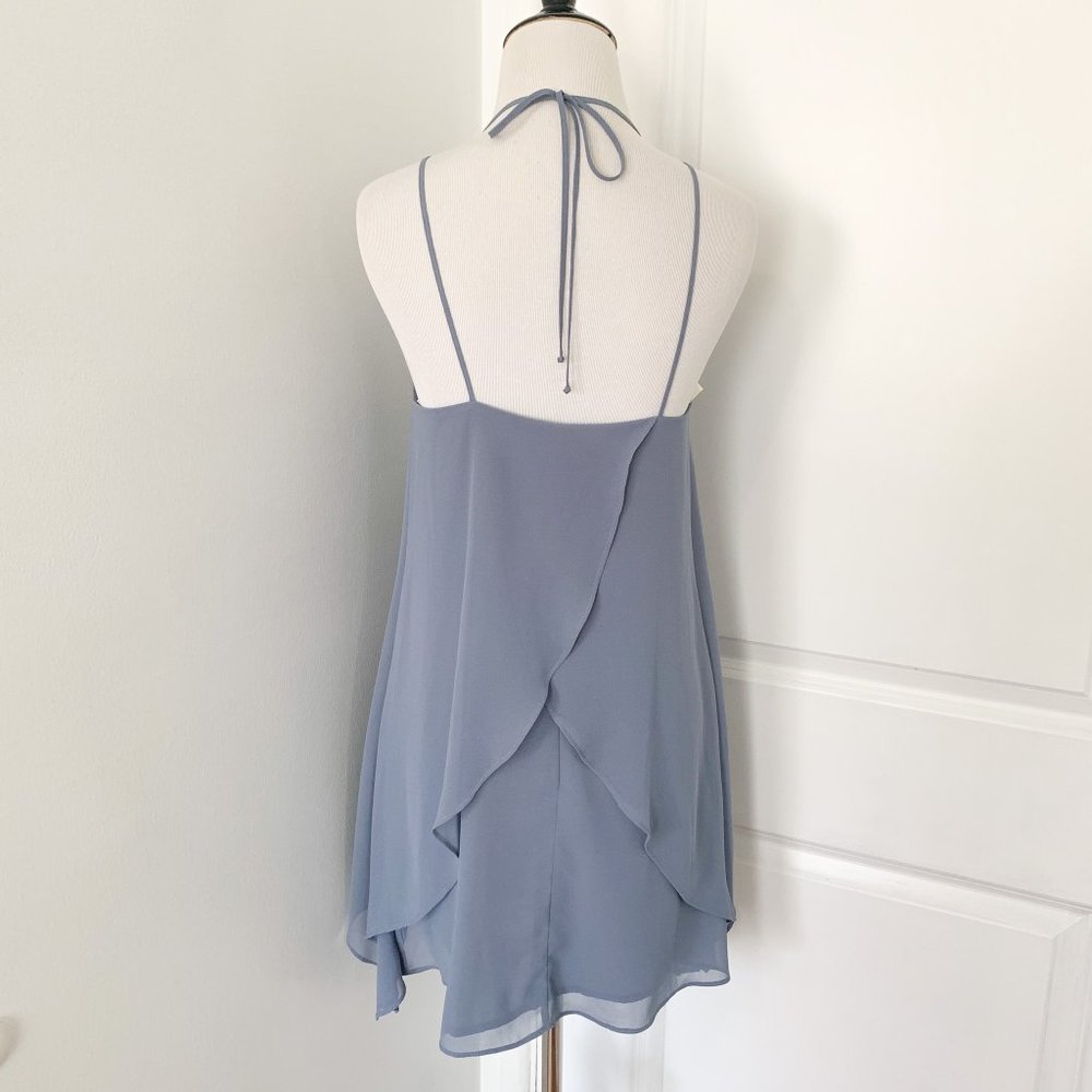 Bcbgeneration Light Blue Ruffle Halter Dress - image 3